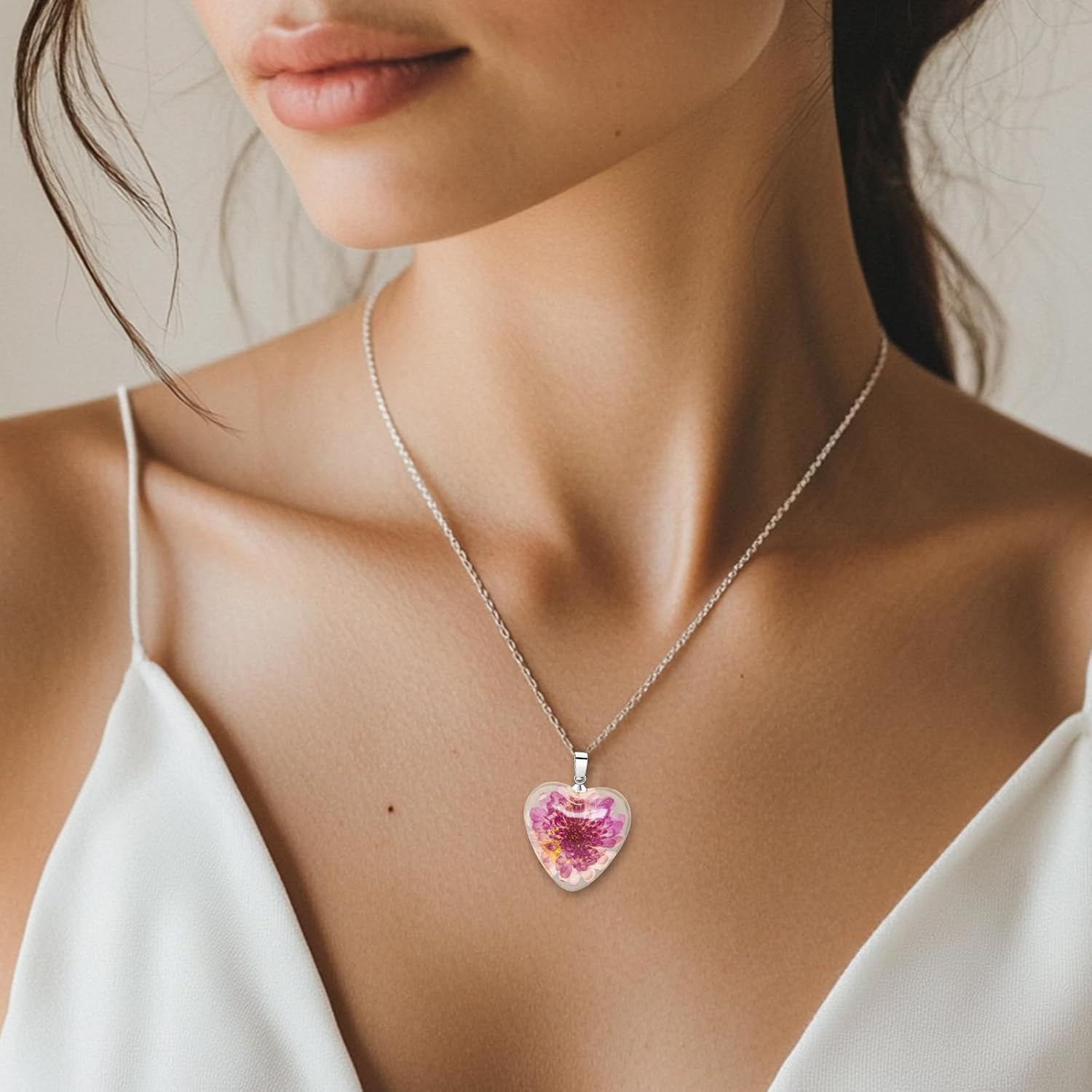 Pressed Flower Necklace Gift for Women | Personalized Handmade Necklaces | Birth Flower Necklace - Image 4