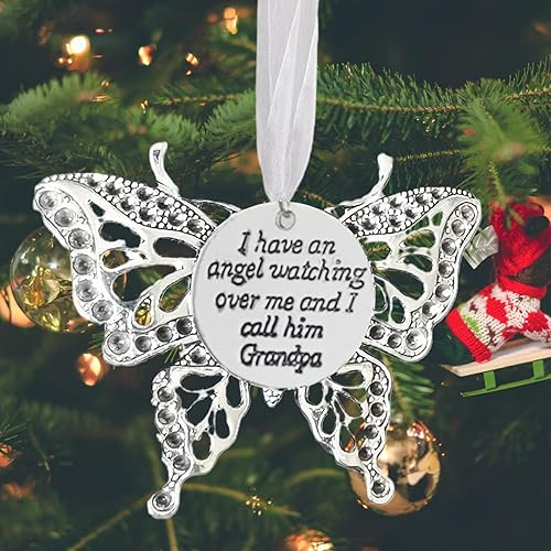 Miniatura 2 de Adornos de Navidad, dije de mariposa, adornos de Navidad de mariposa para árbol de Navidad, en memoria de un ser querido, adornos conmemorativos