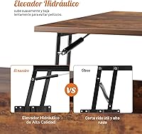 Vista 6 de Sweetcrispy - Mesas de centro con parte superior elevable para sala de estar, mesas centrales de madera pequeñas con estante de almacenamiento