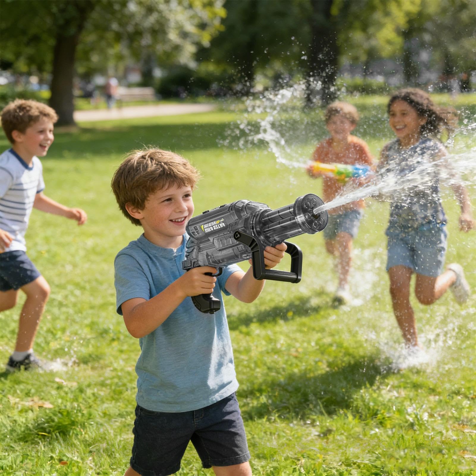 Spruzzatore d'acqua elettrico per bambini, per esterni | Giocattolo ad acqua con effetto luce e fiamma per esterni, estate, giardino, piscina, campeggio