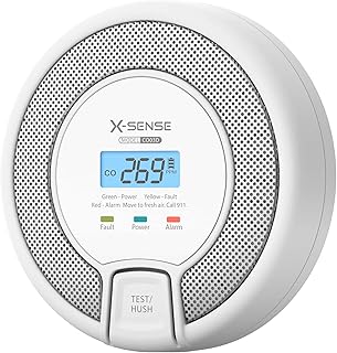 X-Sense Carbon Monoxide Detector Alarm with Digital Display, Replaceable Battery Operated CO Alarm Detector, Conforms to EN 50291 Standard, CO03D