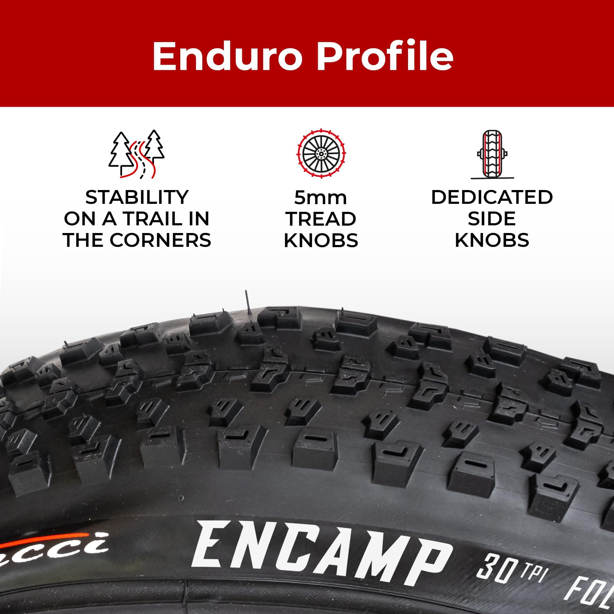 Fincci Encamp Velo Pneus VTT 26 x 2.25 Pouces avec 57-559 Chambre à Air avec 48mm Schrader - Pair Pliable Tire 26" pour Montagne & Hybrid & Electrique Vélo, VTT Tout Terrain, vélo de Ville Pack 2
