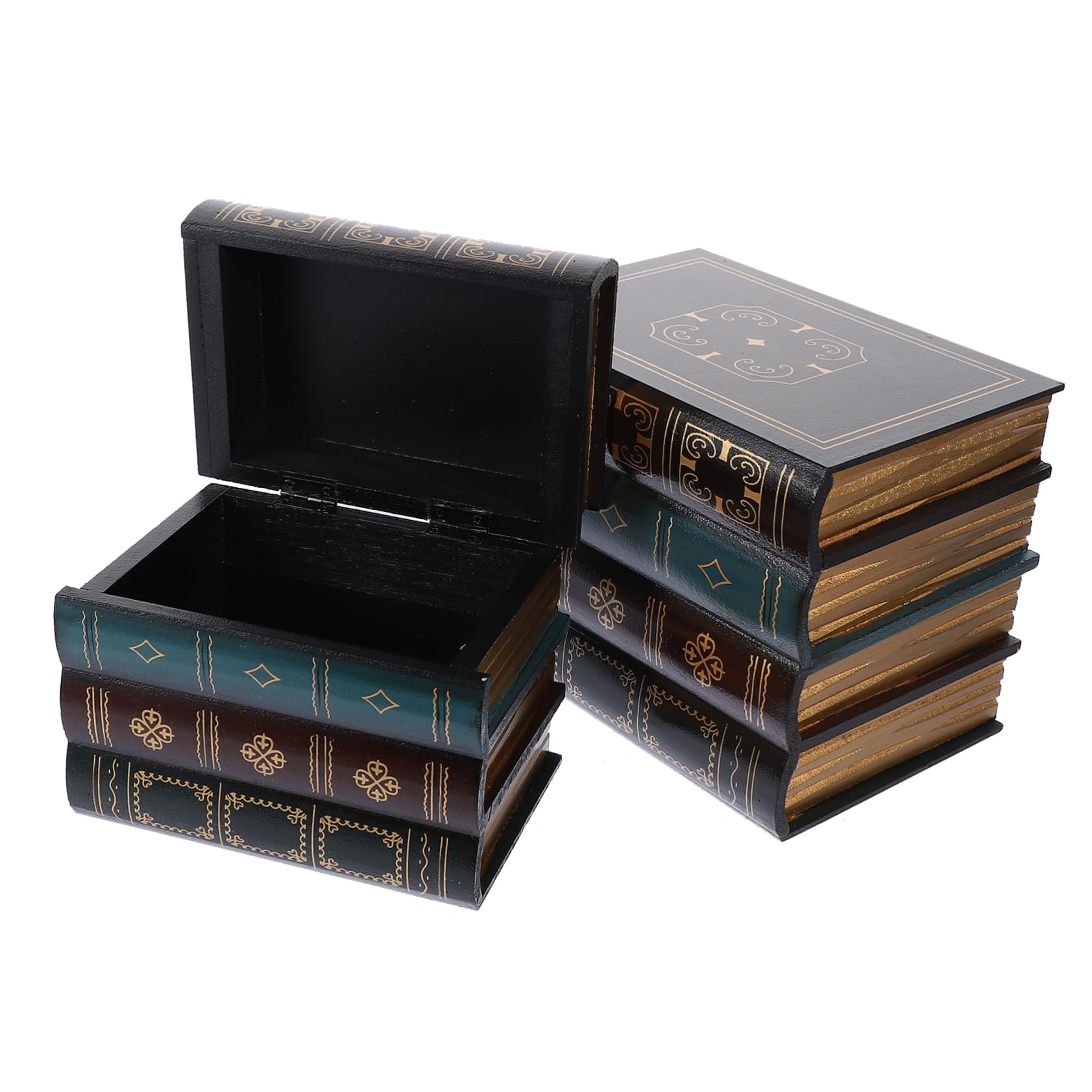 Faux Livre Vintage en Bois Lot de 2 Idée Cadeau Idéale pour Maison