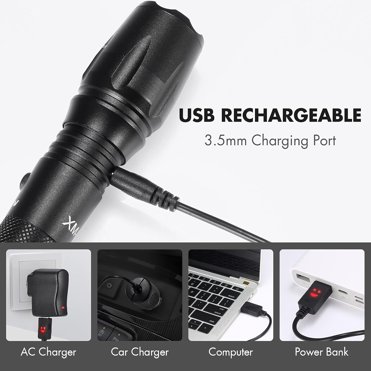 PHIXTON Flashlight Rechargeable Flashlights Emergency Image