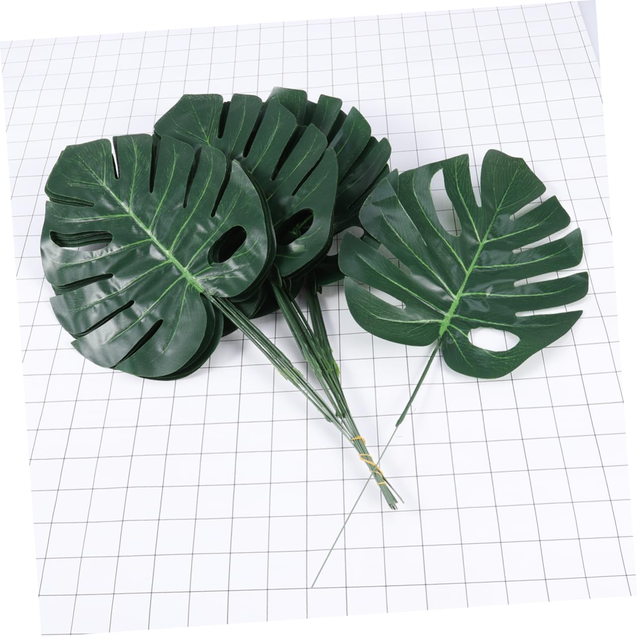 PRETYZOOM 40piezas Monstera Artificiales Verdes De Simulación para Decoración del Hogar Plantas Falsas para Arreglos y Ambientación Interior