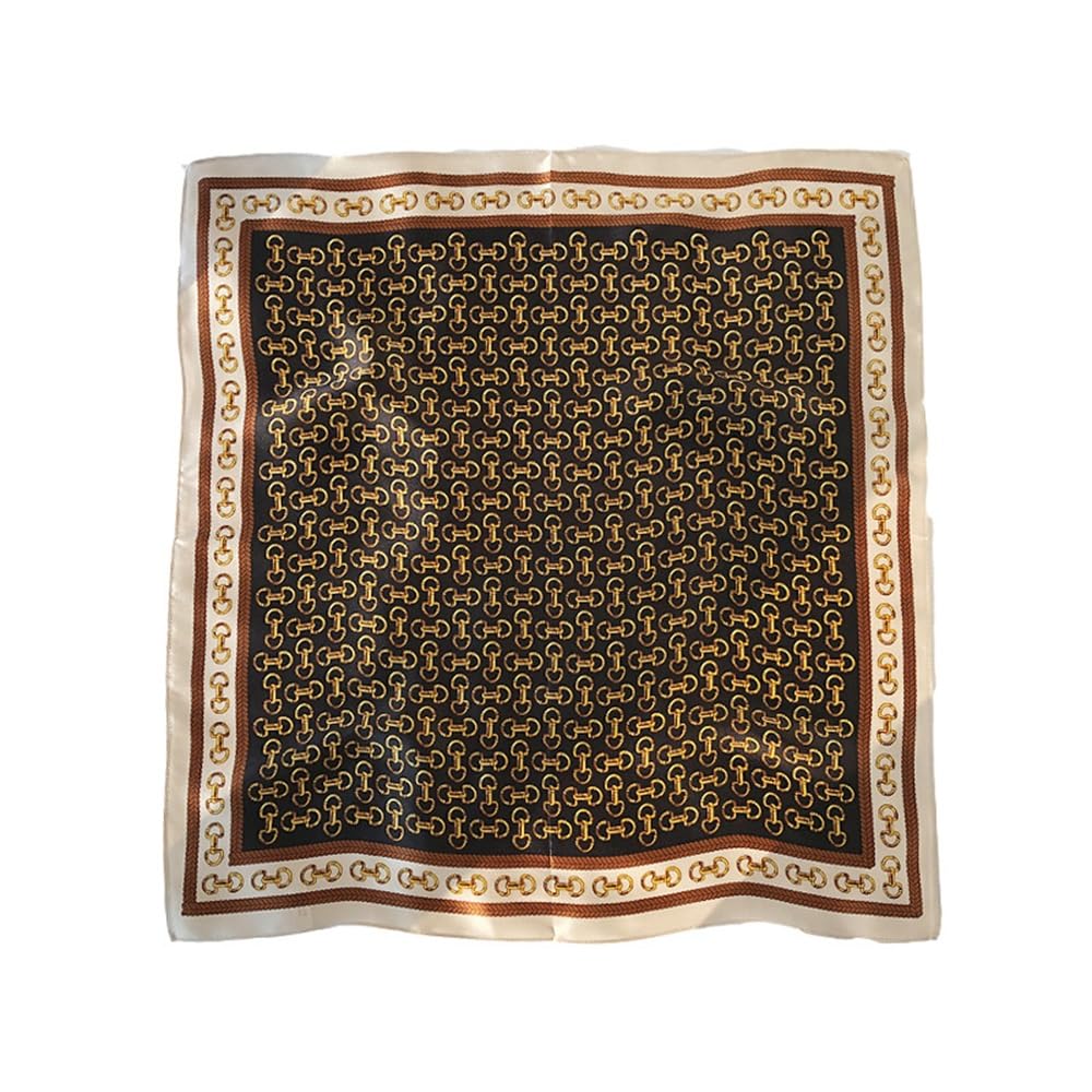 Riho 12 momme Men 100% Mulberry silk Neckerchief (53x53cm) (Horsebit)
