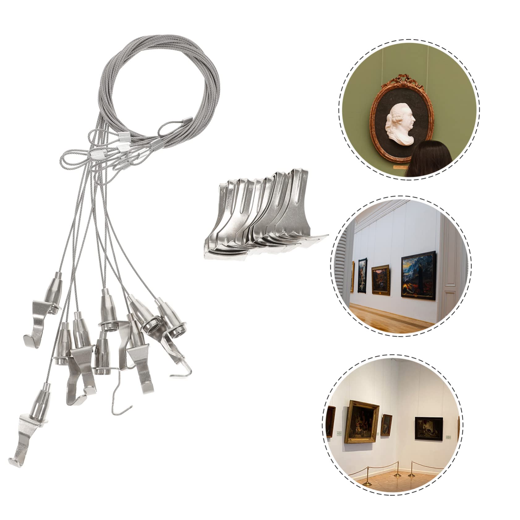 NUOBESTY Kit Per Appendere Specchi 5 Set Ganci Per Binari Per in Acciaio Inossidabile Facili Da Installare Capacità Di Carico Di 30 Kg 10 Pezzi*5