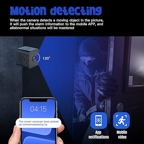 Miniatura 3 de Mini cámara espía inalámbrica oculta 1080P WiFi niñera mini cámaras de vigilancia con audio y video para seguridad en el hogar, aplicación de