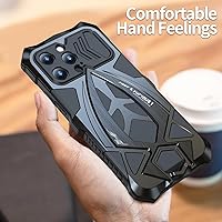 Vista 5 de Lunivop Funda para iPhone 15 Pro Max, protección resistente, tornillo resistente, cuerpo completo, de grado militar, de goma de parachoques de metal