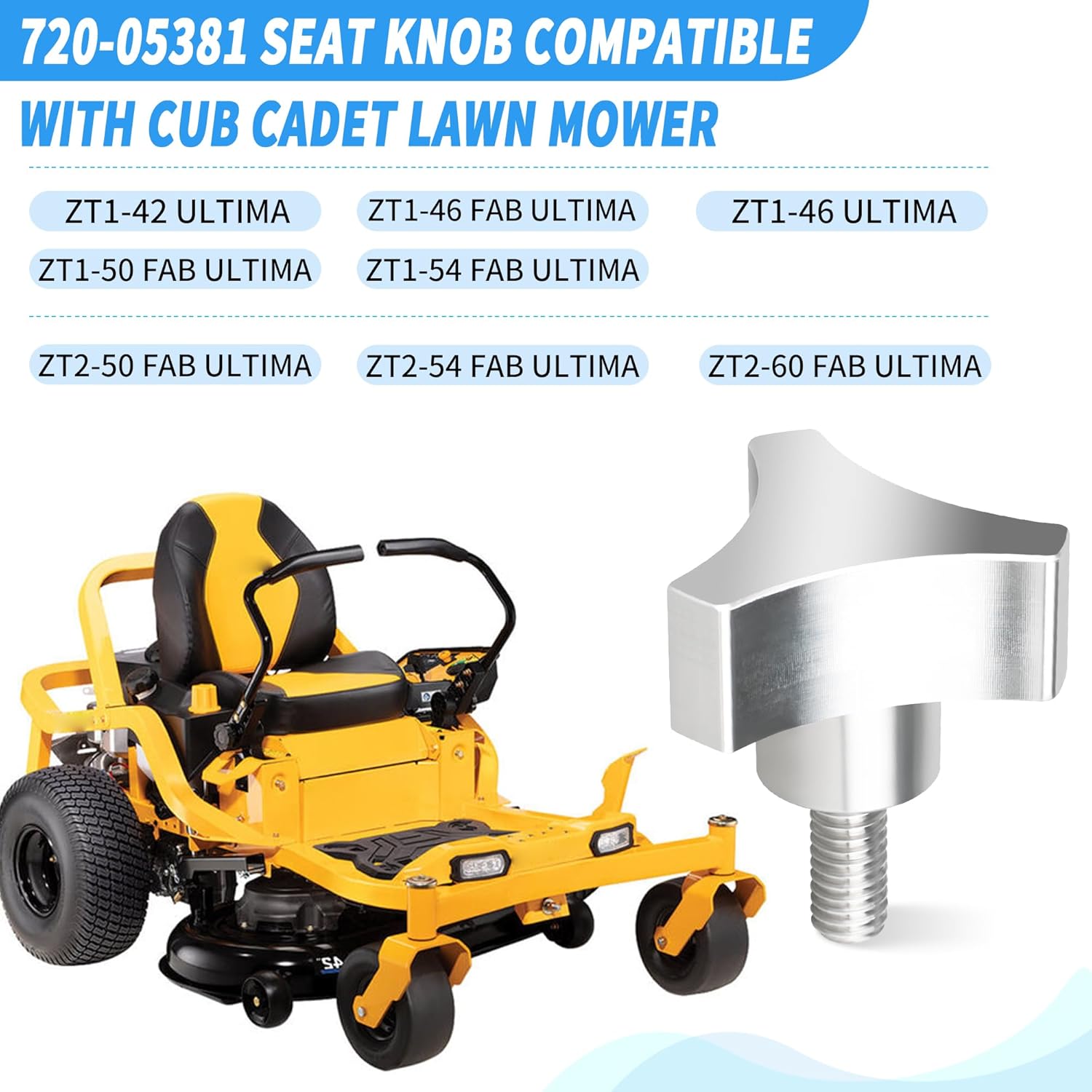 Lawn Mower 3 Prong Knob Compatible with Cub Cadet, Lawn Mower Seat Knob Compatible with Cub Cadet Ultima ZT1 ZT2 Zero-Turn Mowers, Mowers Knobs Replacement for Cub Cadet Accessories 720-05381, 2Pcs