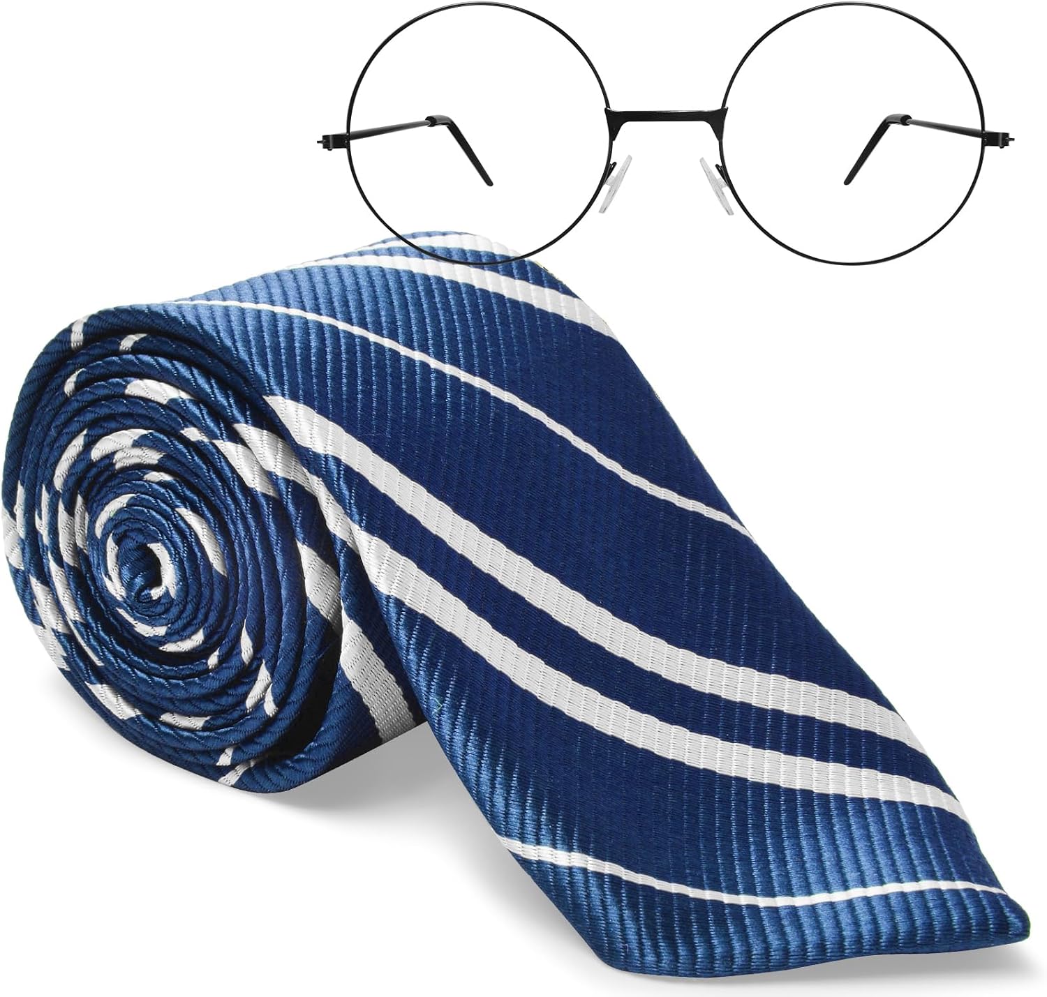 Halloween Wizard Cosplay Tie, Classical Tie with Glasses Costume Set for Themed Party Role Play