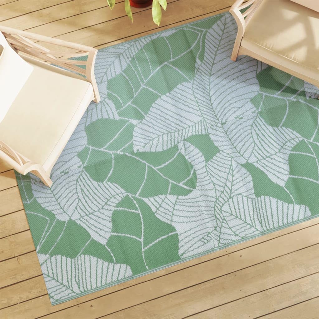 Tapis d'extérieur ARAKIL - 140 x 200 cm - Tapis de jardin des deux côtés pour balcon et terrasse - Tapis de sol en polypropylène résistant aux intempéries - Vert