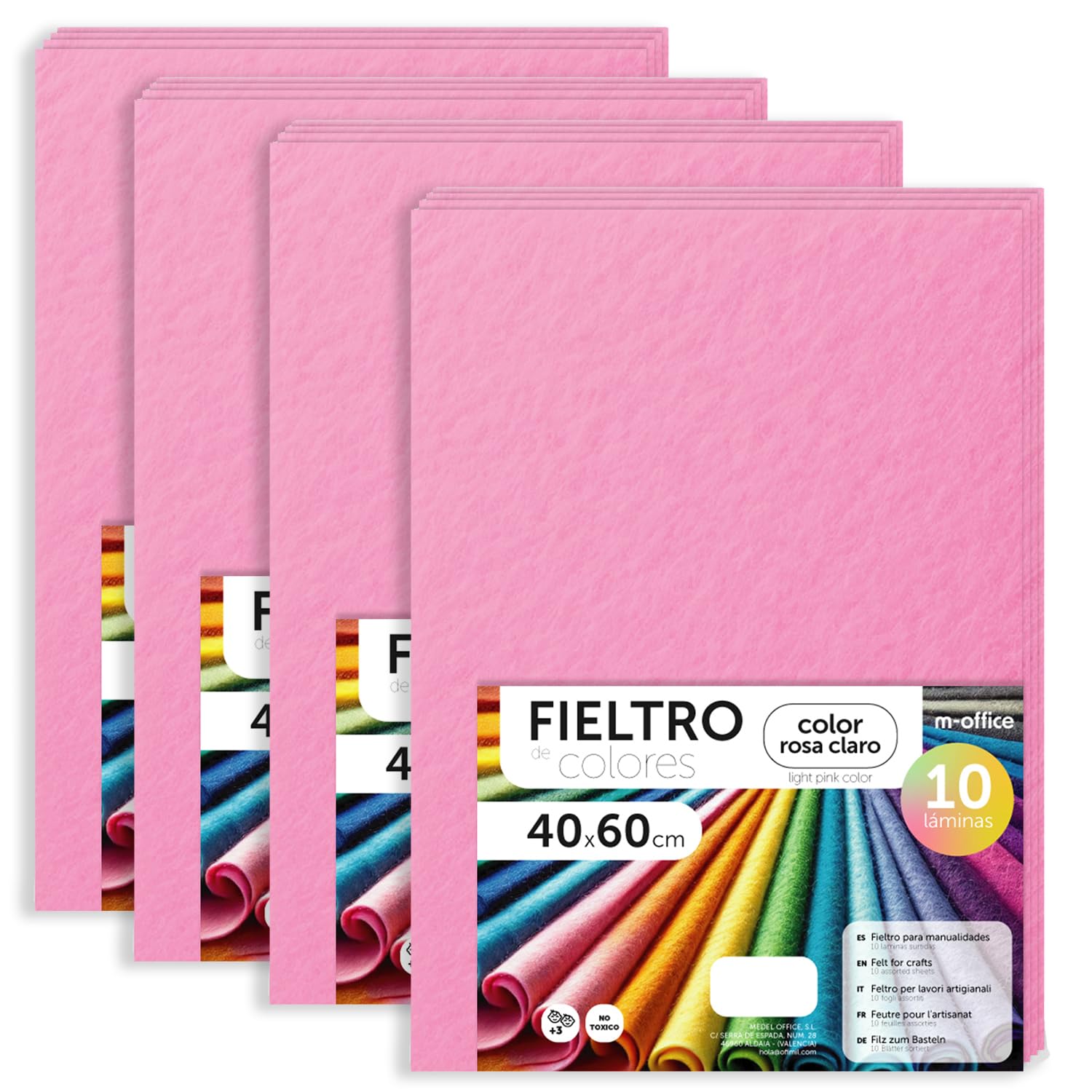 Fieltro para Manualidades, Fieltro de Colores, Suave y Flexible, Material para Costura, Telas Patchwork, Ideal para proyectos DIY, artesanía o decoración, 20x30cm - m-office (rojo, 10 uds) — view 171