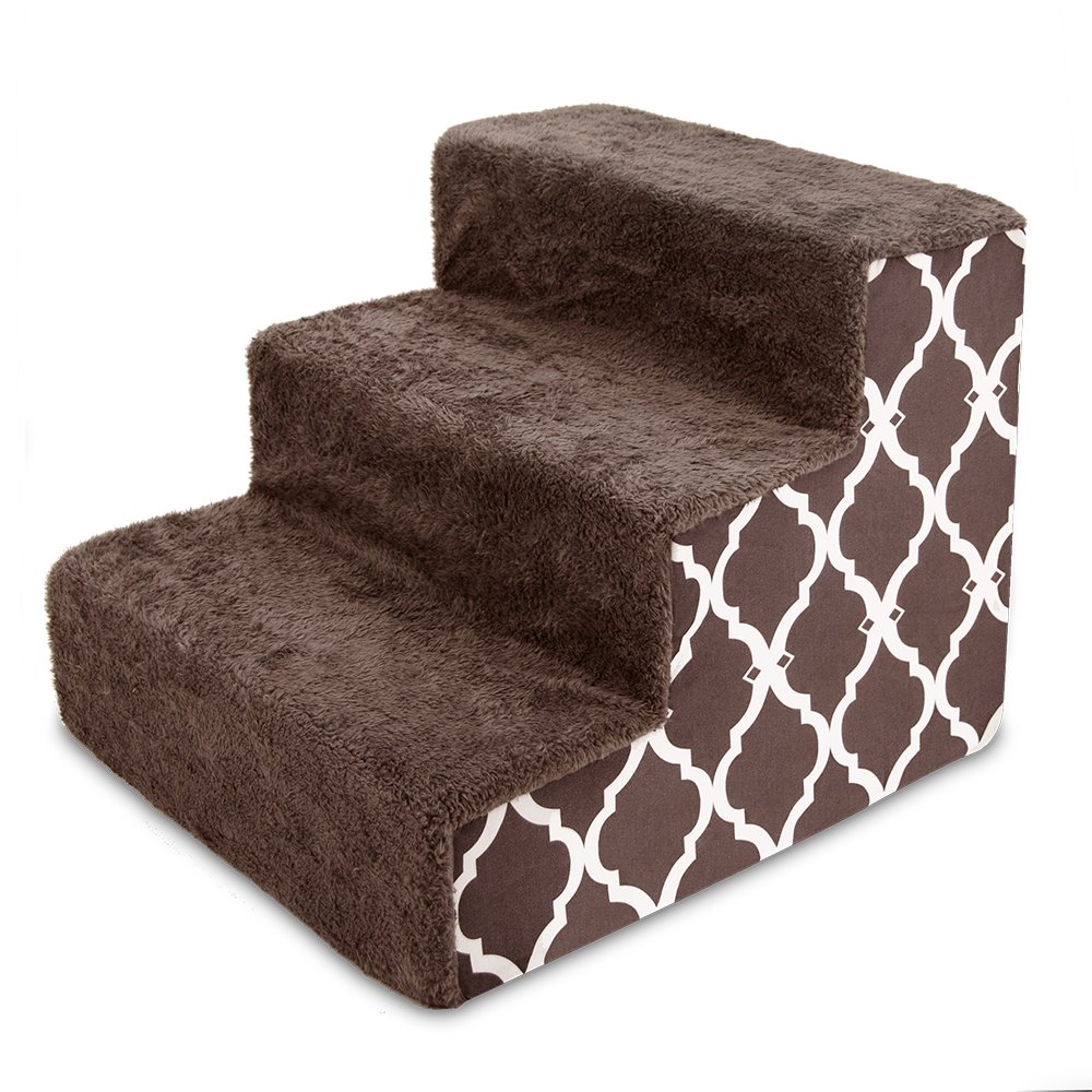Best Pet Supplies Pet Steps and Stairs with CertiPURUS Certified Foam for Dogs and Cats Brown