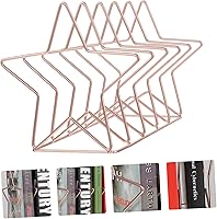 Vista 2 de Cabilock Unique Iron Star Book Holding Rack Pequeño Estantería Ornamento para Oficina en Casa Oro Rosa