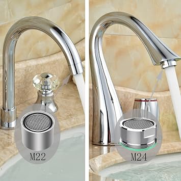 4pcs Faucet Aerators, 2pcs Aerator Filter Replacement Parts, with Brass Housing, 2pcs 15/16 Inch Male and 2pcs 55/64 Inch Female Bathroom Aerator Faucet Filters with Gaskets,for kitchen bathroom