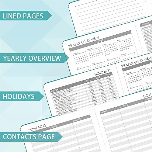 Miniatura 4 de Agenda 2025  Agenda 2025, 2025 semanal y mensual, enero de 2025 a diciembre de 2025, 5.7 x 8.4 pulgadas, papel grueso, cubierta de cuero, soporte