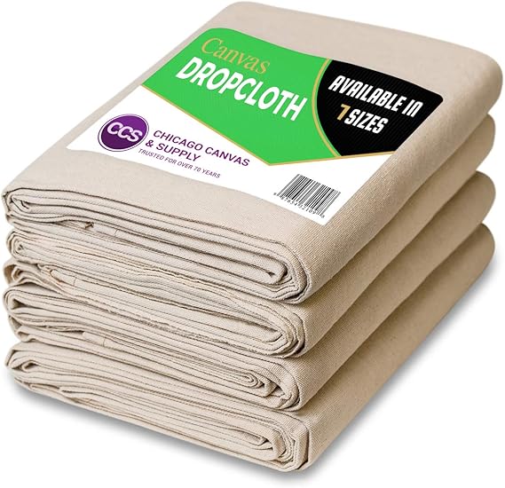 6 Piece Set Canvas Drop Cloth (6' x 9'), Drop Cloths & Plastic Sheeting
