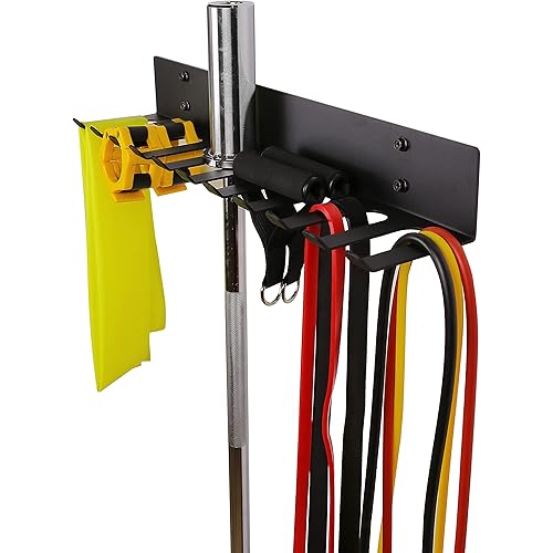 Multi-Purpose Storage Rack Resistance Bands Rack Gym Storage Rack Fitness Bands Rack Heavy Duty Rack for Resistance Bands, Straps, Jump Ropes, Foam Rollers, Chains, Weight Belts, Tools