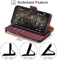 Vista 7 de Antsturdy Funda de piel sintética compatible con iPhone XR, con bloqueo RFID, funda protectora a prueba de golpes para mujeres y hombres, con correa