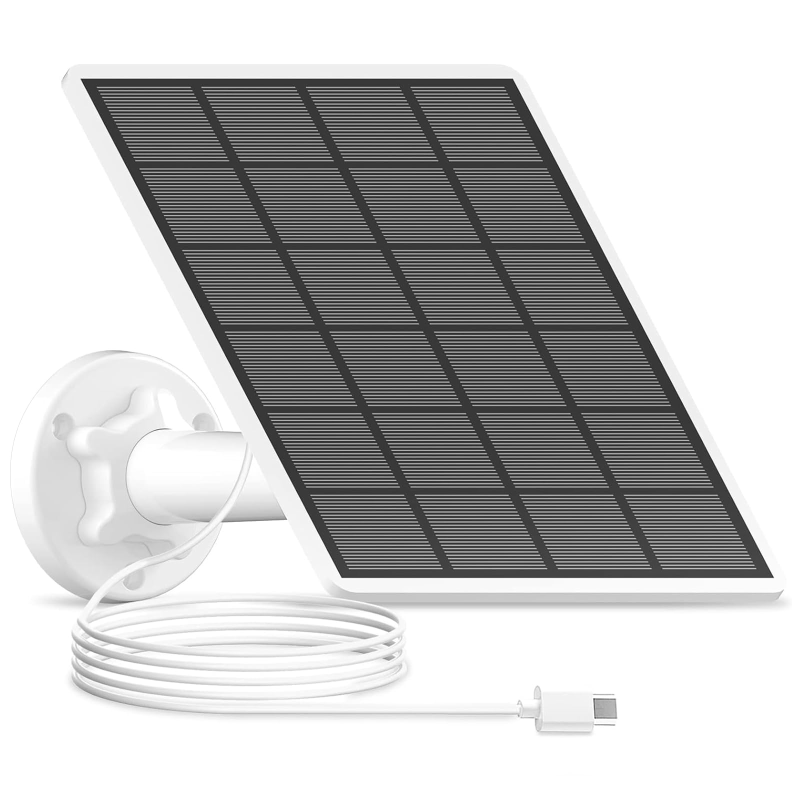 ANRAN 3W Solar Panel with 3M Micro USB & Type-C Port Cable, Compatible with Rechargeable Battery Powered Security Cameras CCTV Cameras, IP65 Waterproof, 360°Adjustable Mounting, Outdoor