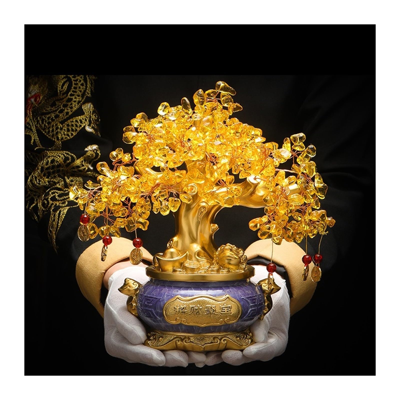 HCZKIUJY Feng Shui Statue Money Tree Ornaments,Fengshui Statue for Wealth and Luck,Luck Symbol Sculpture,Resin Desktop Ornament for Home Office Wealth Lucky Figurine (C)