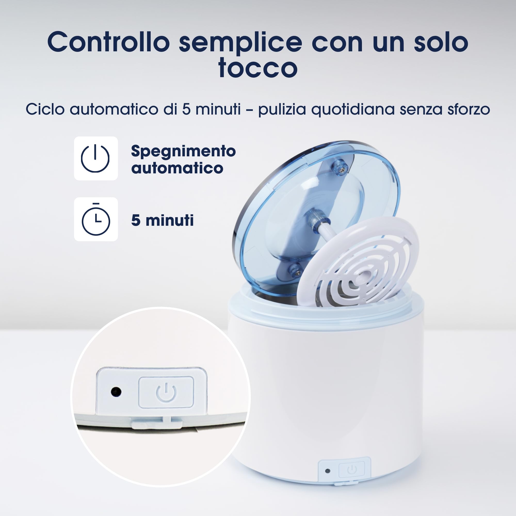 ZENT Pulitore ultrasuoni compatto 200ml, Vasca ultrasuoni per apparecchi allineatori ortodontici gioielli, invisalign pulizia - Tecnologia di pulizia a 360°, Ideale per viaggio, Prodotto medico