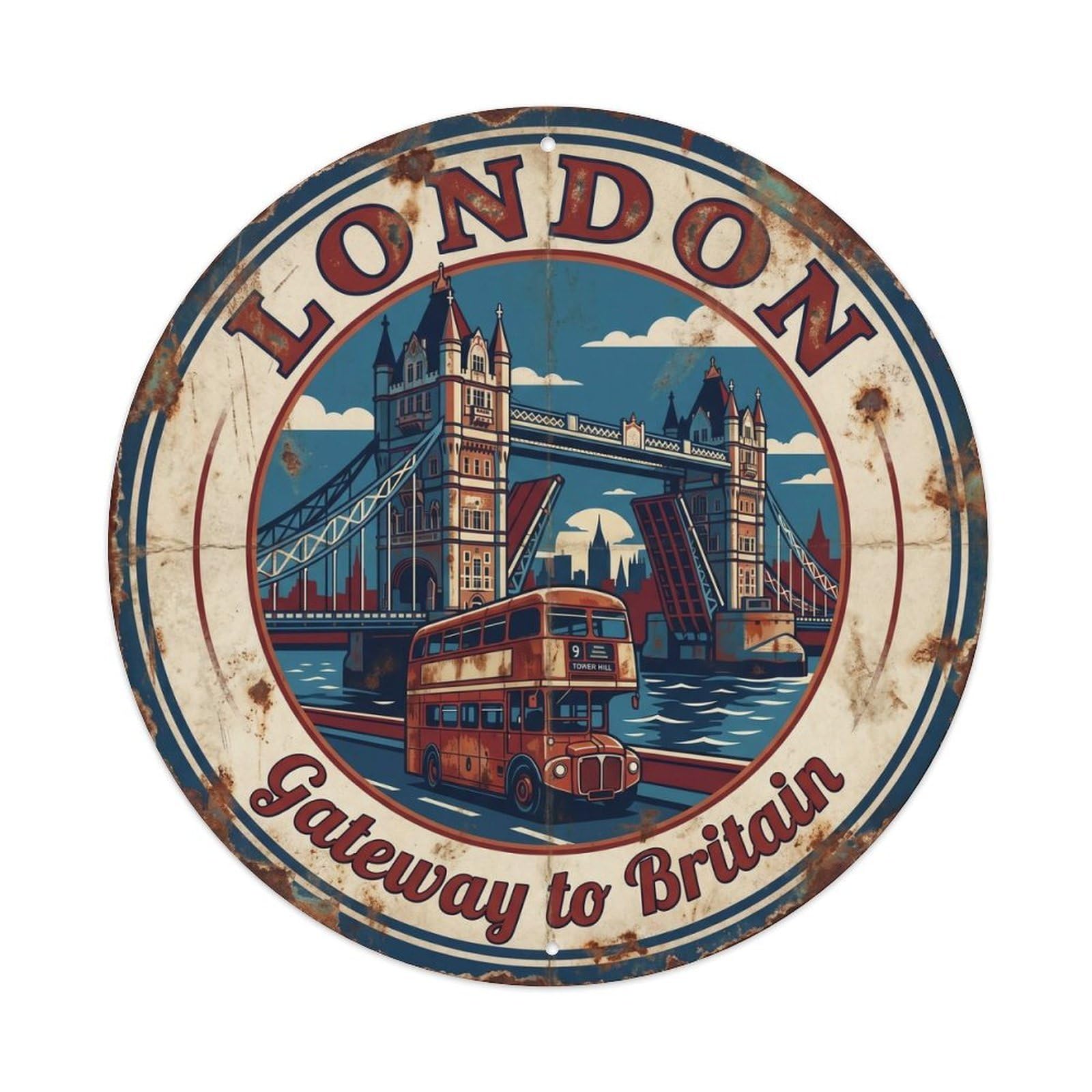 Vintage Travel London Tower Bridge 1 Metal Tin Sign Plaque
