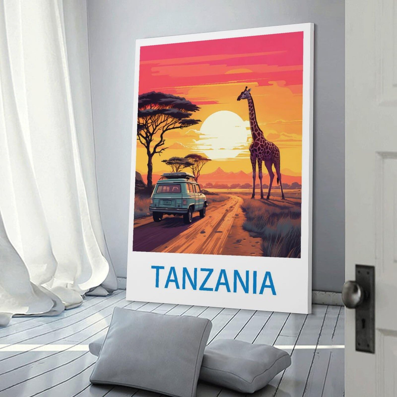 NABIQUE Poster De Voyage Vintage Tanzanie - Impression Sur