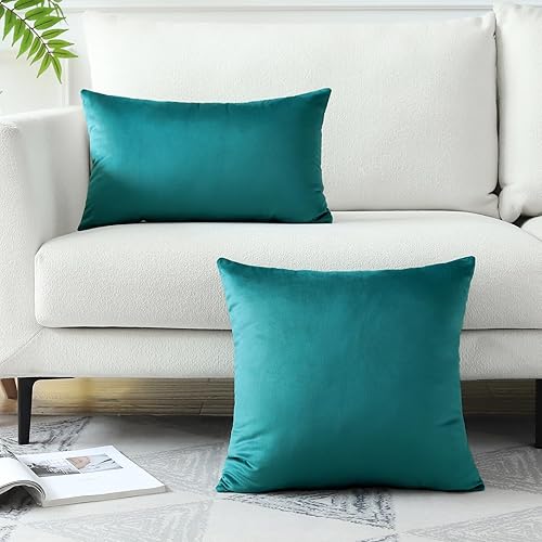 Miniatura 4 de Artscope Fundas de almohada de terciopelo de lujo, fundas de almohada rectangulares decorativas, fundas de cojín suaves y sólidas para sofá,