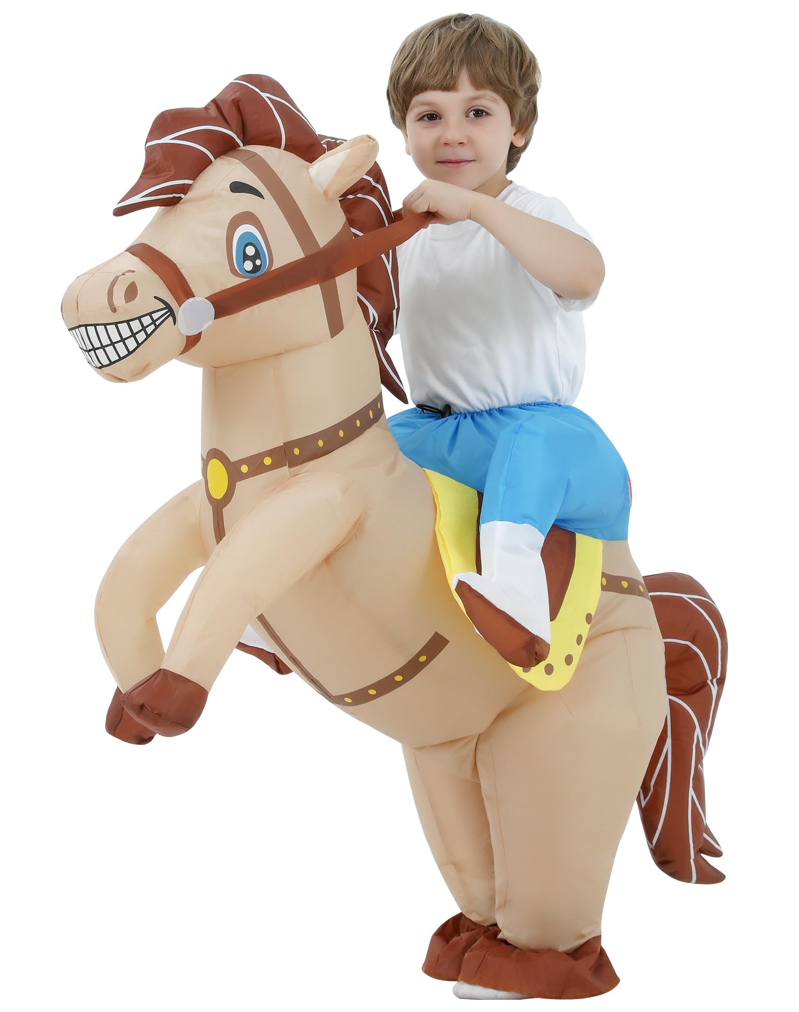 Costume Gonfiabile da Cavallo, Costume Divertente da Cowboy a Cavallo, Perfetto per Halloween, Natale, Carnevale, Cosplay e Feste a Tema
