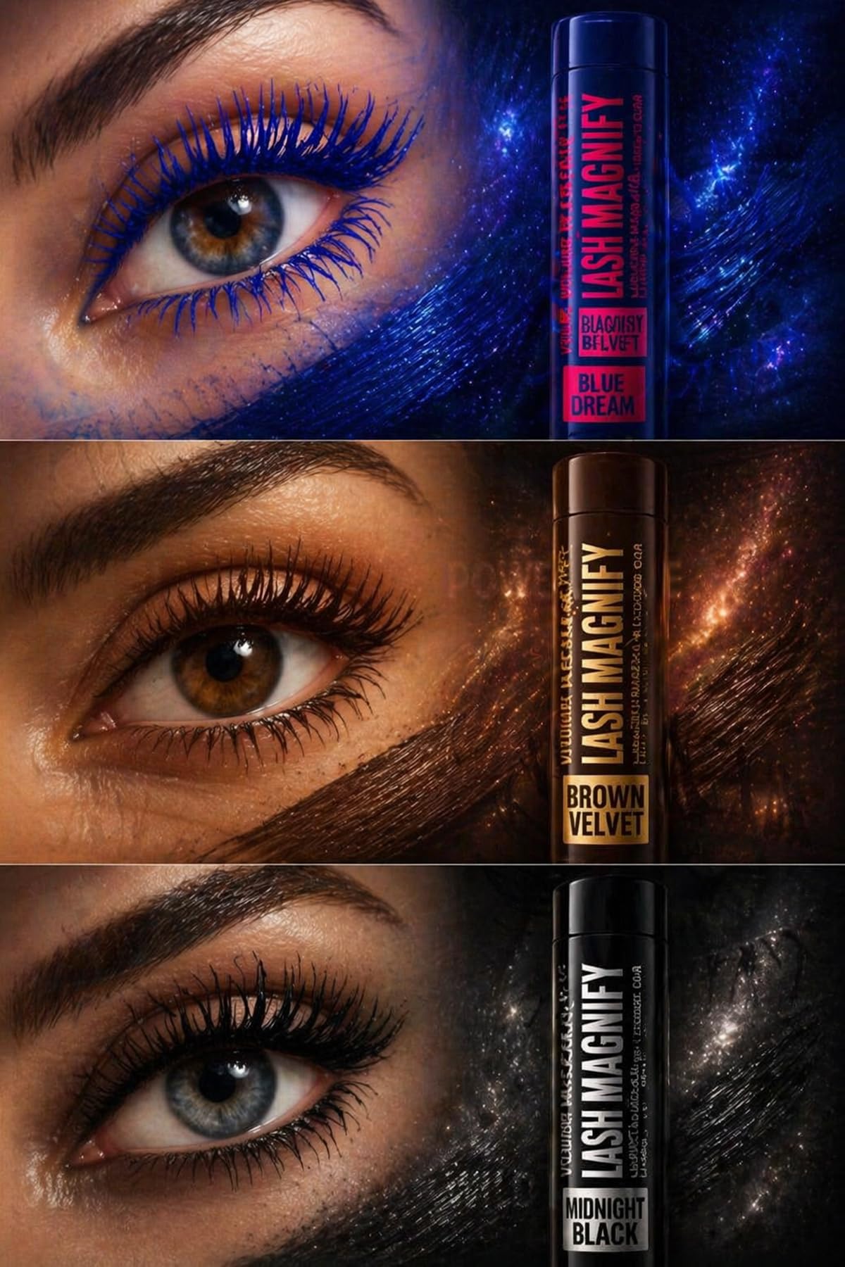 Pierre Cardin Lash Magnify - Midnight Black - Lifting Etkili, Dolgunlaştıran ve Ekstrem Hacim Veren Maskara – Ultra Siyah