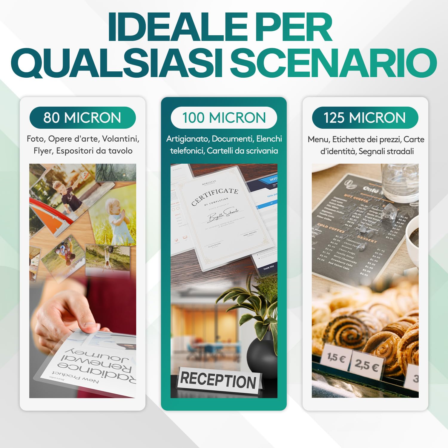 ACROPAQ Fogli plastificatrice A3 opache - Confezione di 100 fogli per plastificare, 2x100 (200) microns, 100 pezzi, Finitura opaca, Anti-impronte digitali, Angoli arrotondati - Buste plastificazione