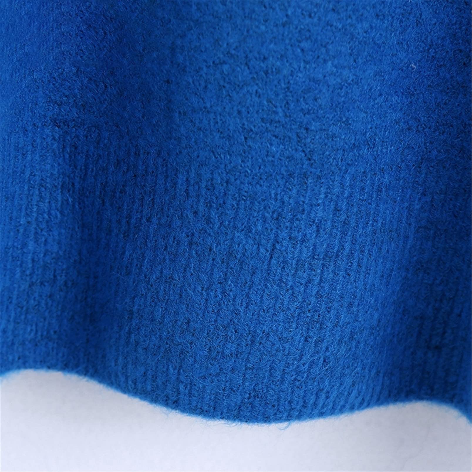 Maglione a collo alto blu da donna vintage oversize maglione a maglia