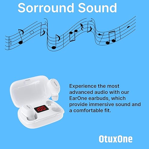 Miniatura 2 de Auriculares inalámbricos Bluetooth con estuche de carga que muestra el tiempo de la batería, tiempo de espera 120 horas, auriculares intrauditivos