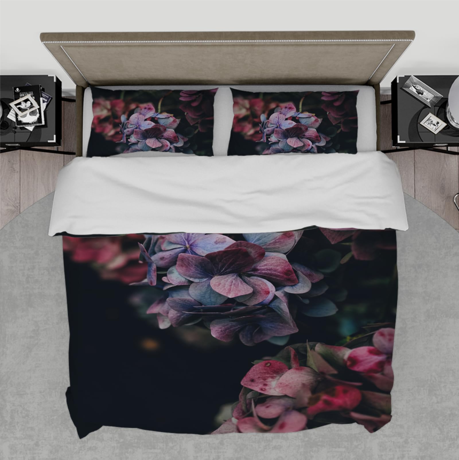 Housse de couette double souple 3 pièces lit 260x220 fermeture éclair