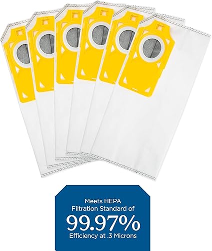 Miniatura 4 de Riccar R40P - Bolsas para aspiradora con filtro HEPA, color amarillo tándem con infusión de carbón, seis bolsas incluidas, RPHC-6