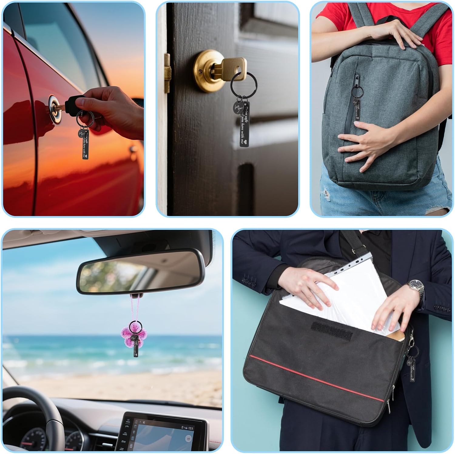 Ouligay Drive Safe Keychain for Him Boyfriend Birthday Gifts for Him Bf Husband Fiance Men Boyfriend Bf Romantic I Love You - Image 7