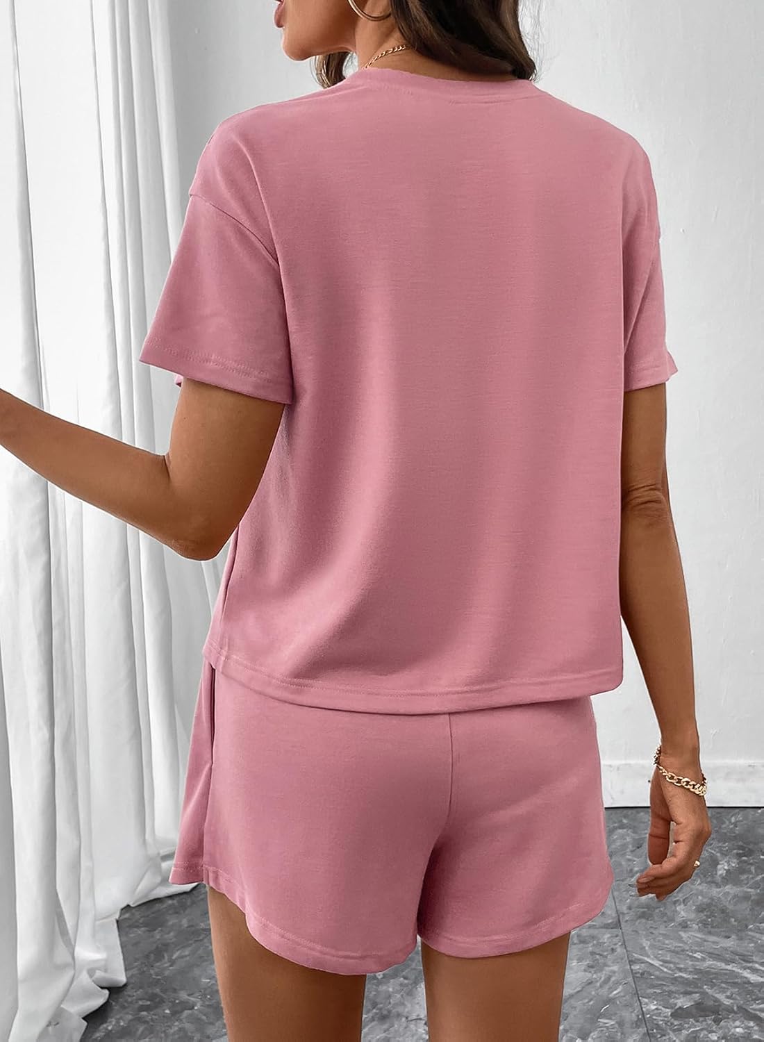 BLENCOT Lounge Sets for Women Summer 2 Piece Skirt Sets Casual Cropped Tee and Short Set Matching Sets Trendy Outfits - Image 3