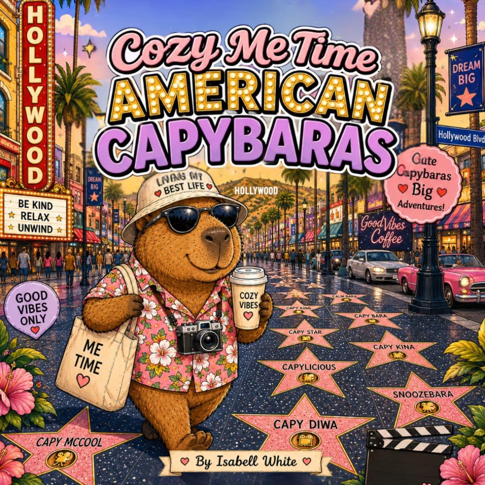 Coloring Book Cozy me time American Capybaras Adult, Teens Coloring book: Coloring Book Cozy Cute Cozy me time Capybara Adventures Across America for Stress Relief & Relaxation Adult Coloring book