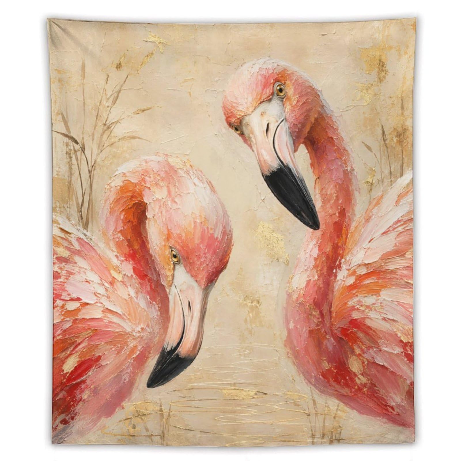 H3B8U2Y5 Pink Flamingos Wall Tapestry, Detailed Illustration, Apartment