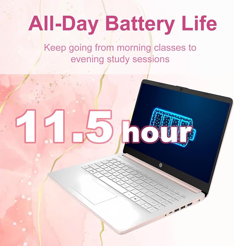 HP 14" Ultrabook Laptop with Copilot AI • Intel Processor • 4GB RAM • 64GB SSD • Microsoft 365 • Windows 11 • Thin & Portable Student Laptop for Everyday Use image 6