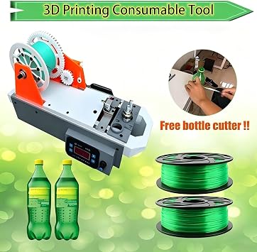 3D Printing Filament Making Machine, Desktop 3D Printer Extruder Filament Maker with Digital Display, Recycling PET Plastic Bottle into 3D Printing Filament Red