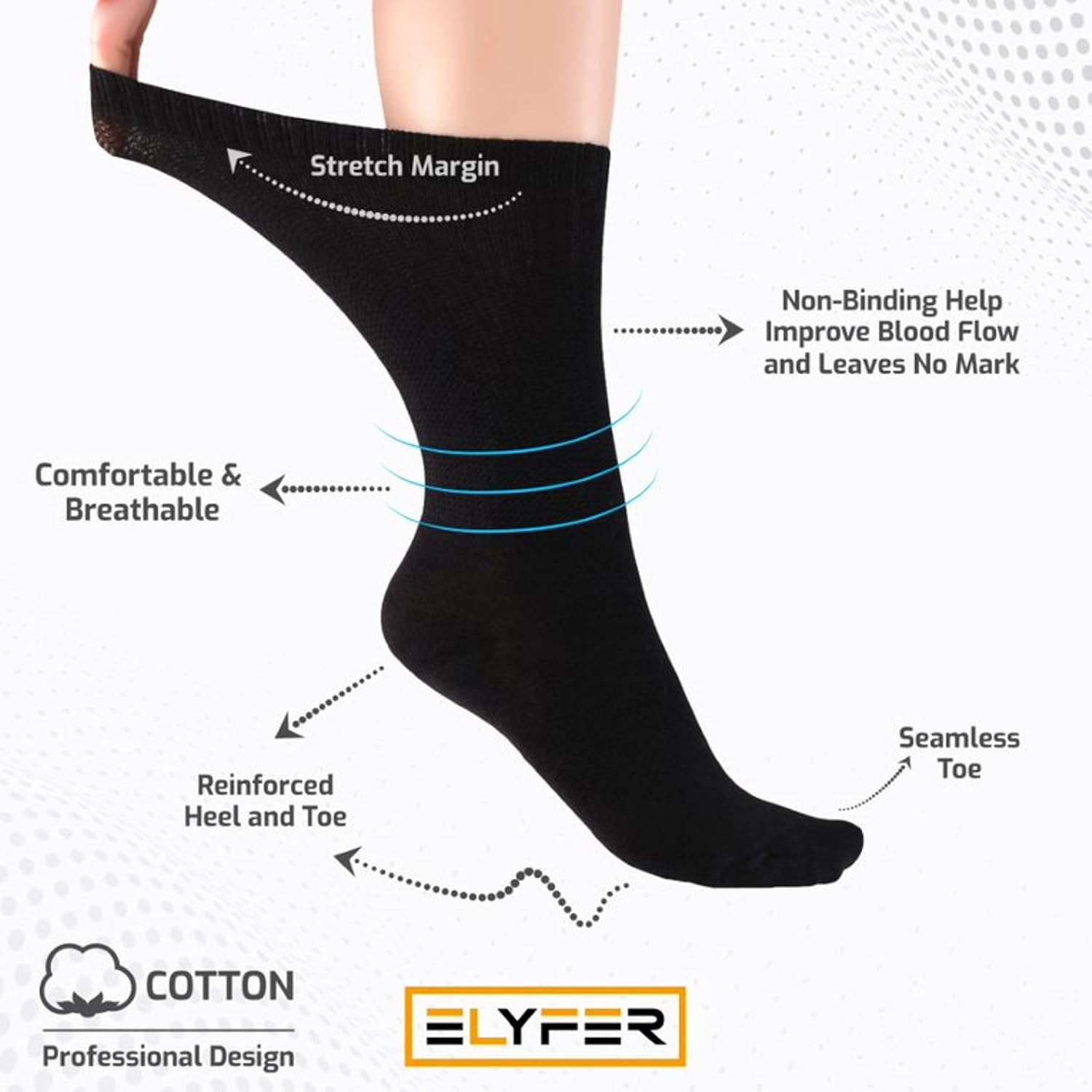 Women's Thin Cotton Crew Socks - Soft Seamless Toe Dress Socks for Ladies, Business & Casual - 4/8 Pairs in Gift Box
