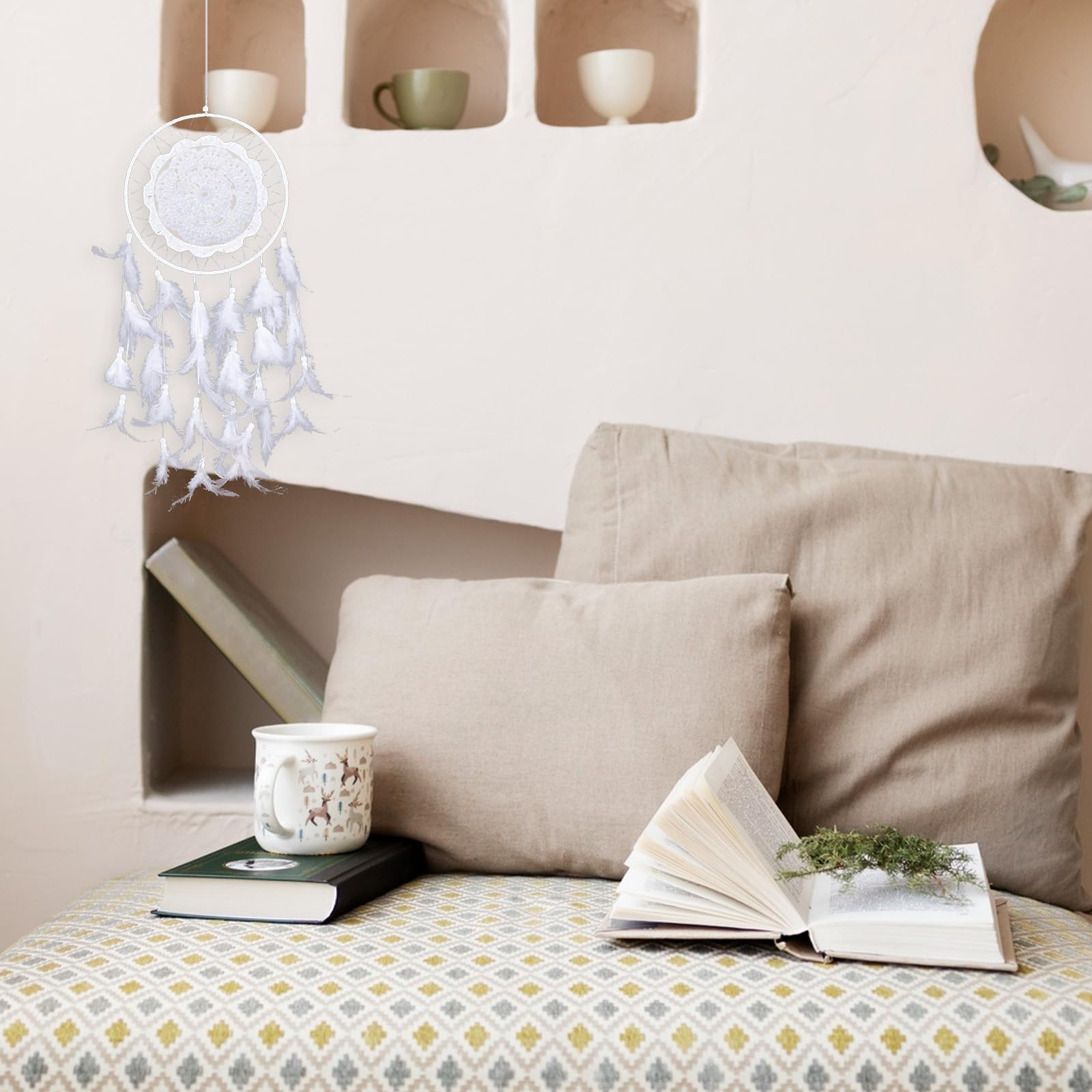 12 PCS Small Lace Doilies Crochet Doilies for Cups Coasters 4 Inch Handmade Crochet Cotton Coaster Small Vintage Cloth Lace Placemats Lace Fabric Coasters for Table (White/Beige)