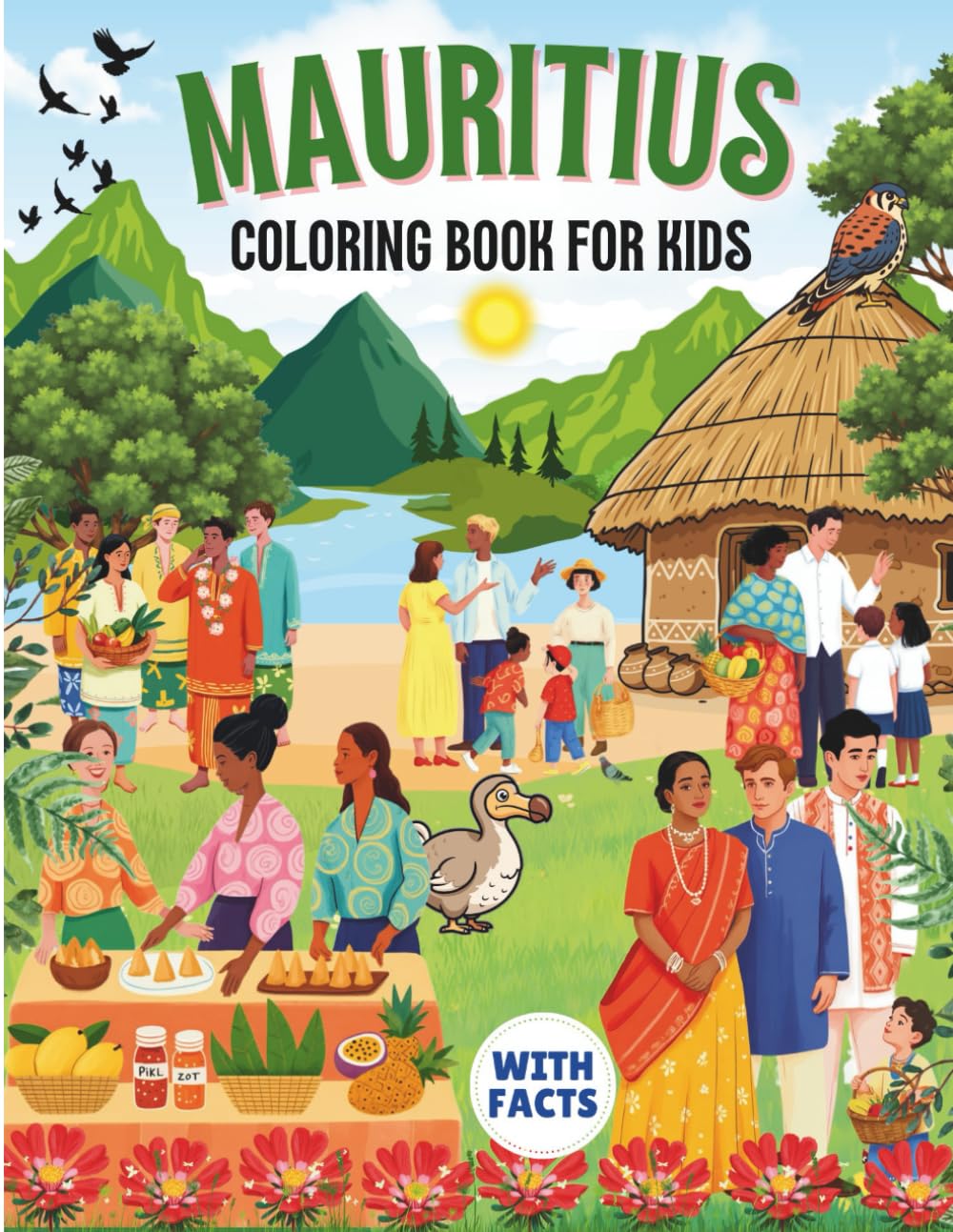 Mauritius Coloring Book for kids with facts