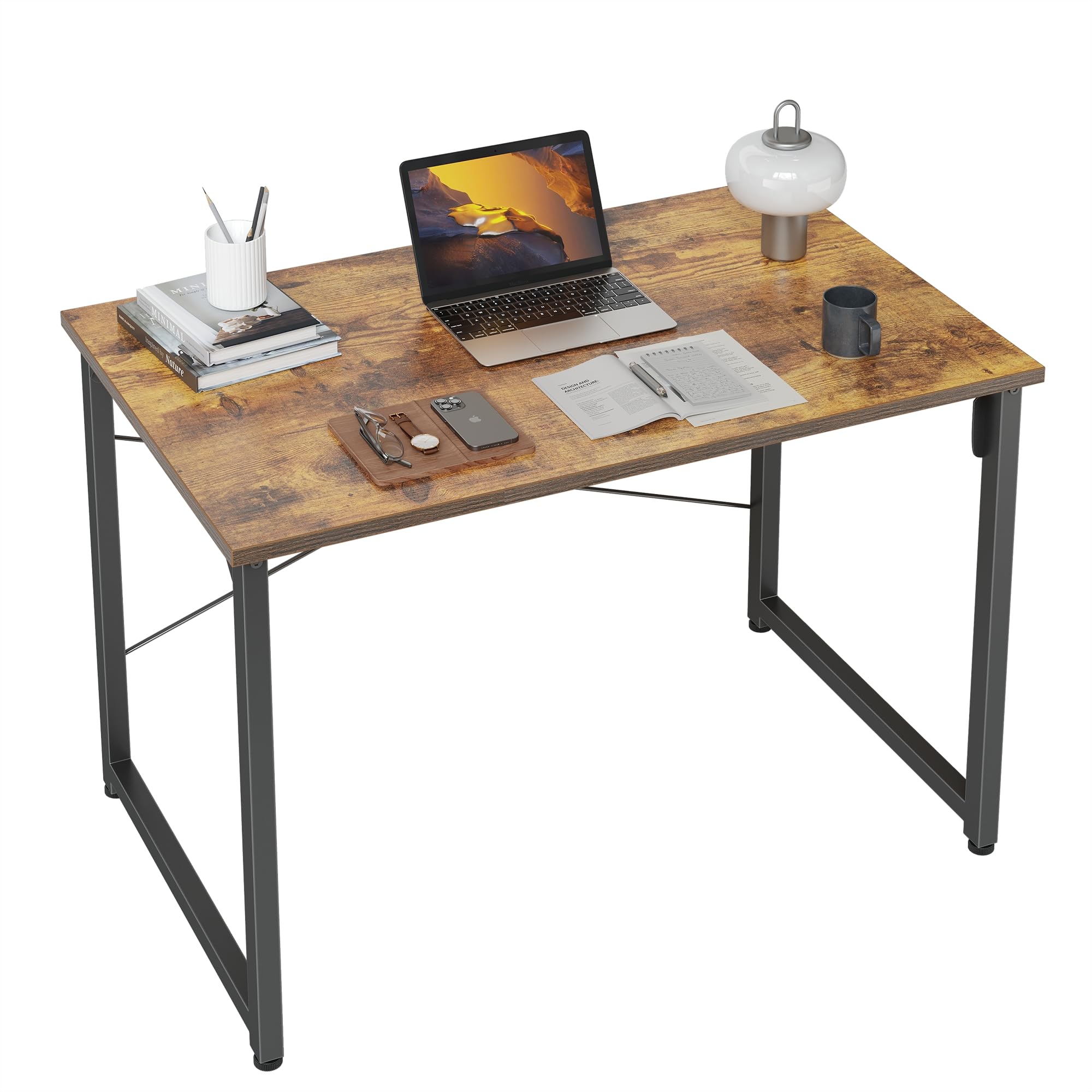 Computer Desk, 32 inch Small Home Office Desk for Small Spaces, Modern Simple Style for Home, Office, Deep Brown