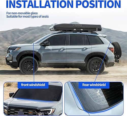 Miniatura 5 de Bestmoy Tira de sello de goma para parabrisas delantero de automóvil, tira de sellado de protección contra la intemperie para parabrisas, sello de