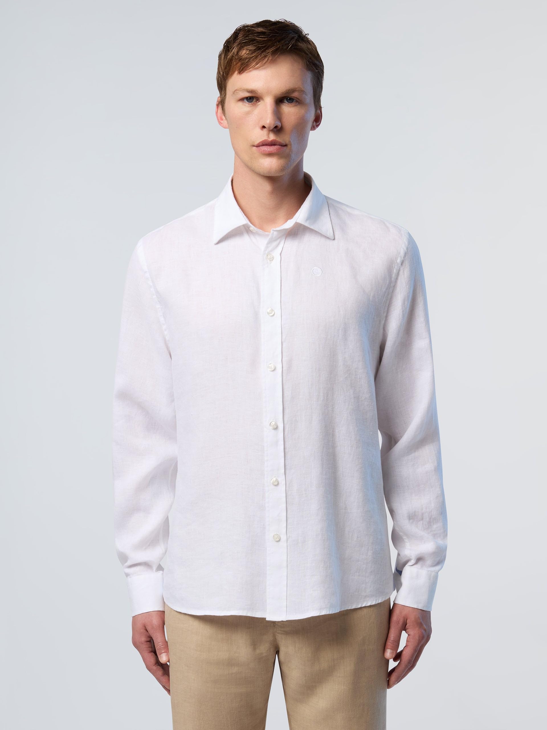 NORTH SAILS Camicia Uomo in Lino European Flax™ con Logo Ricamato