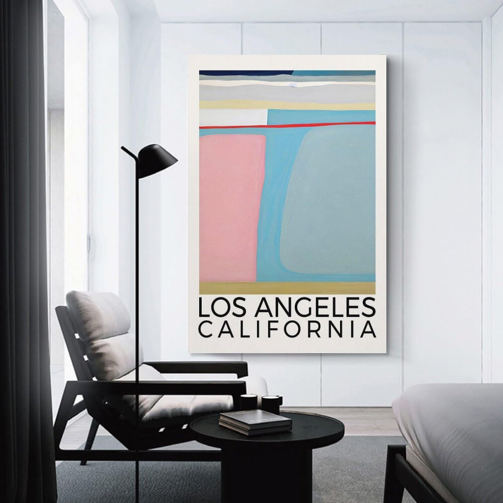 Junmoney Los Angeles California Room Decor Wall Art 20x30inch(50x75cm), for Corridors, Hallways Or Apartment Entries, Decorative Wall Art for Narrow Spaces